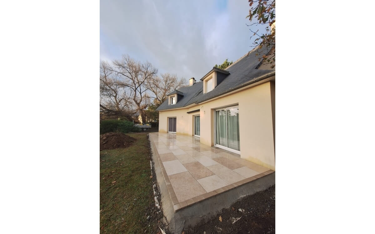 Cr�ation Terrasse en dallage  - Manche