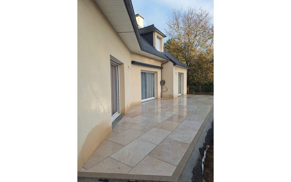 Cr�ation Terrasse en dallage  - Manche