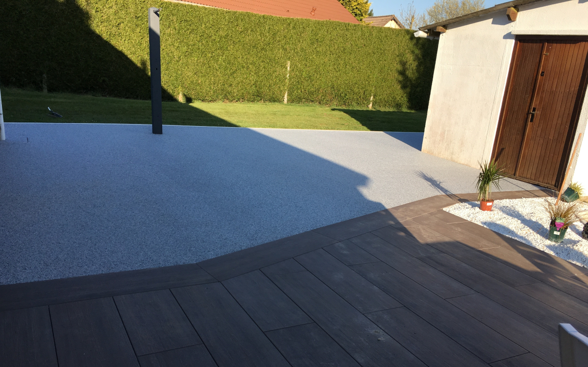 Cration Terrasse en dallage et Hydrostar  Gauville