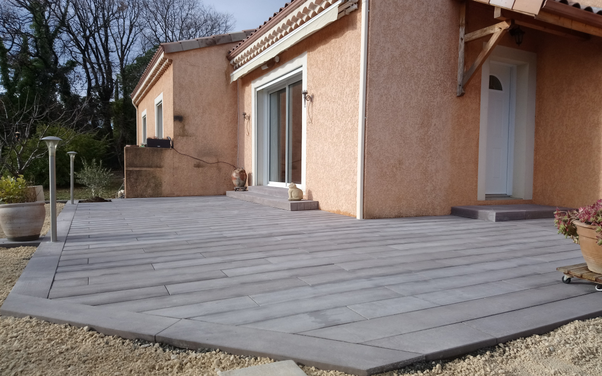 Ralisation Terrasse en Boib  Saint-Marcel-ls-Sauzet cre le 28/03/2018