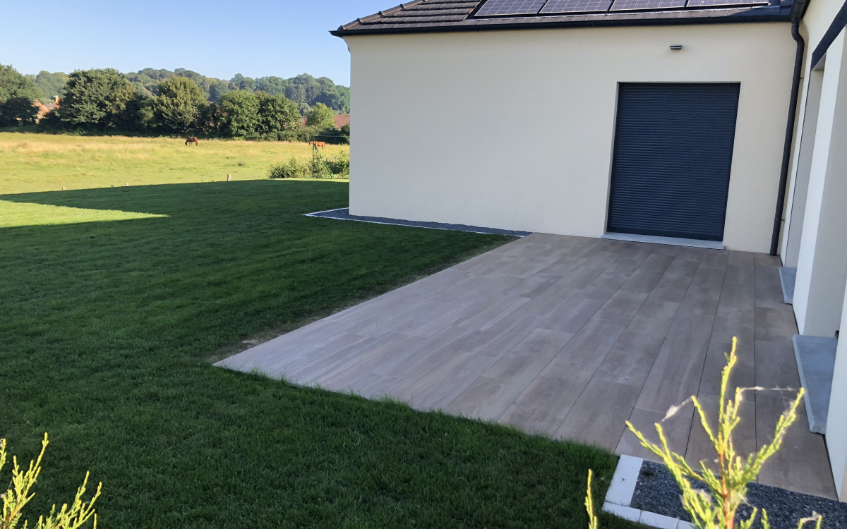 Conception Terrasse en dallage - Entreprise Lowe  Belleme ralise le 23/08/2018