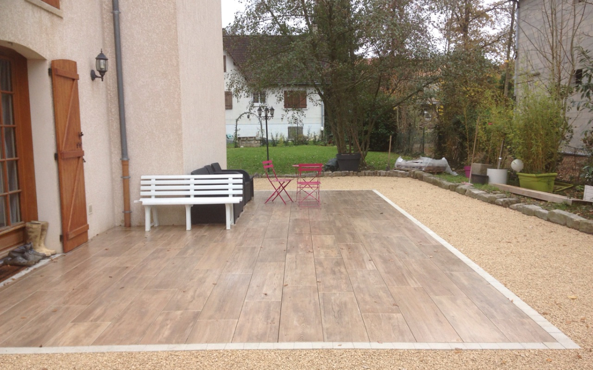 Cration Terrasse en dallage  Sucy-en-Brie conue le 30/01/2019