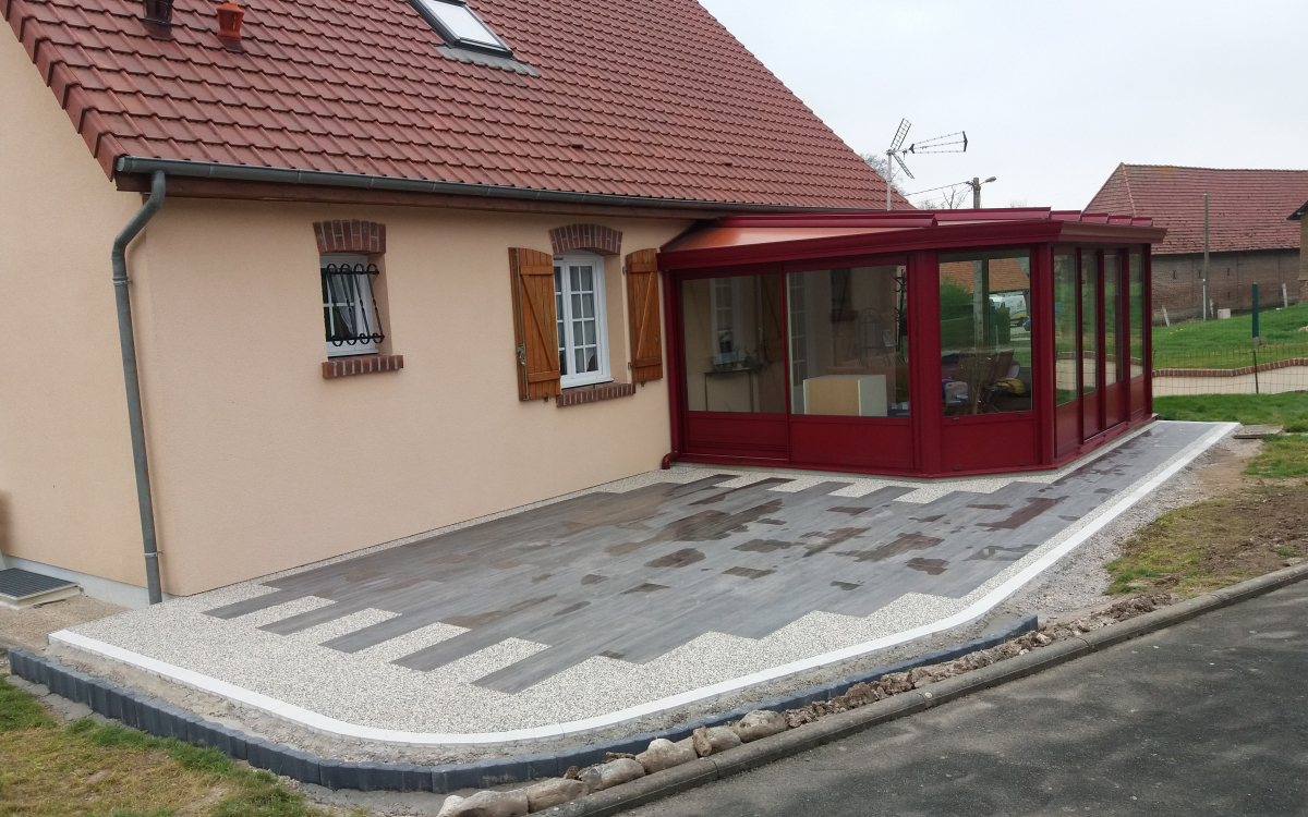 Ralisation Terrasse en Hydrostar Pav La Couture et Dallage   Bouelles conue le 12/04/2019