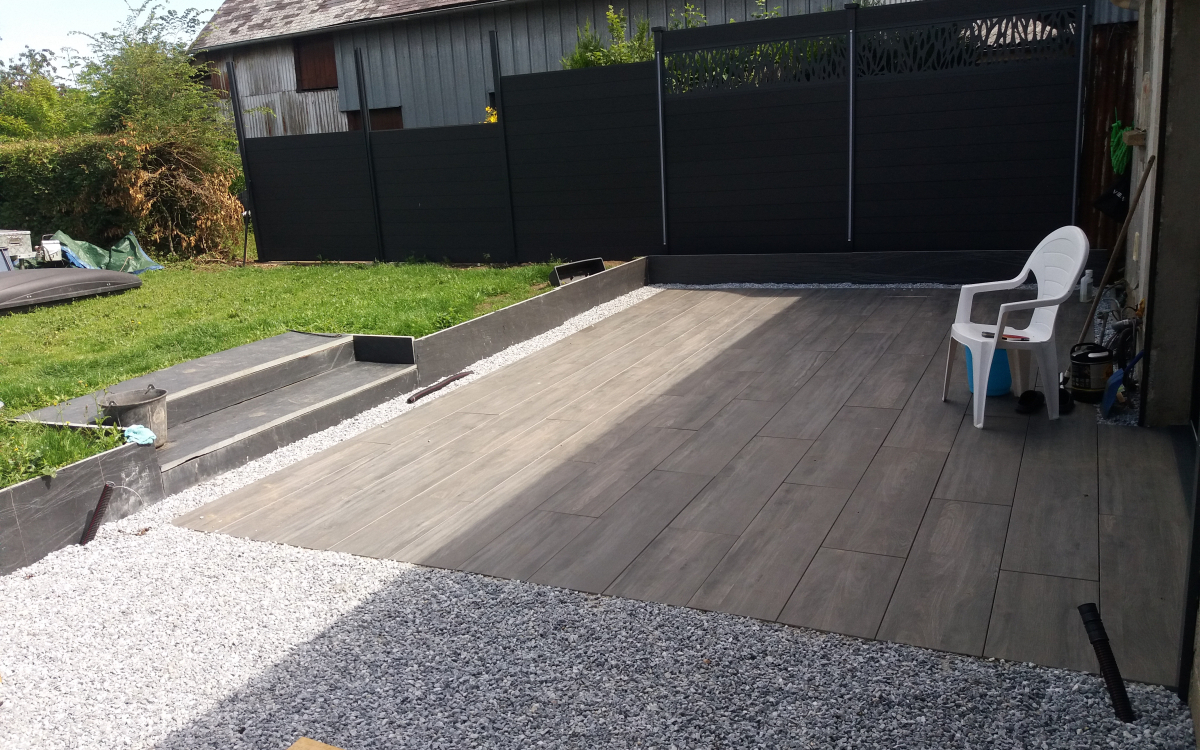 Cration Terrasse en Alvostar  Beaucamps Le Vieux ralise le 18/07/2019