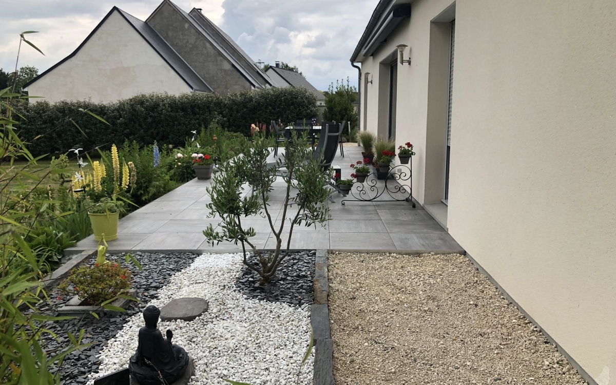 Cration Terrasse en dallage grs cerame  Blois ralise le 20/09/2019