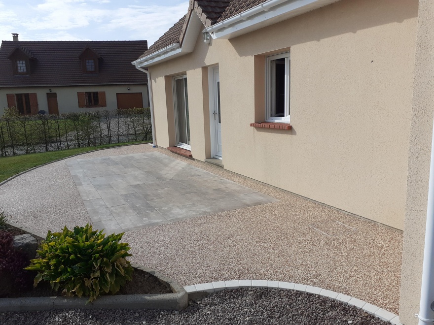 Ralisation Terrasse en Hydrostar, Pav la Couture et Dallage  Saint Nicolas d'Aliermont cre le 24/04/2020