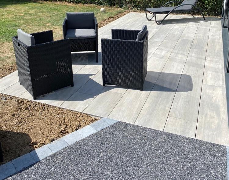 Cration Terrasse en Hydrostar et dallage  Sailly sur la lys ralise le 28/09/2020