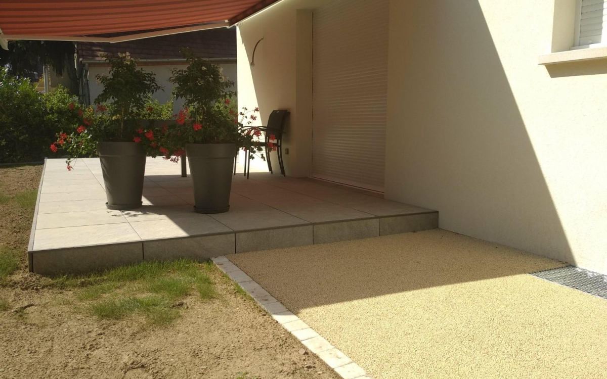 Ralisation Terrasse en Dallage  Erstein cre le 22/10/2020