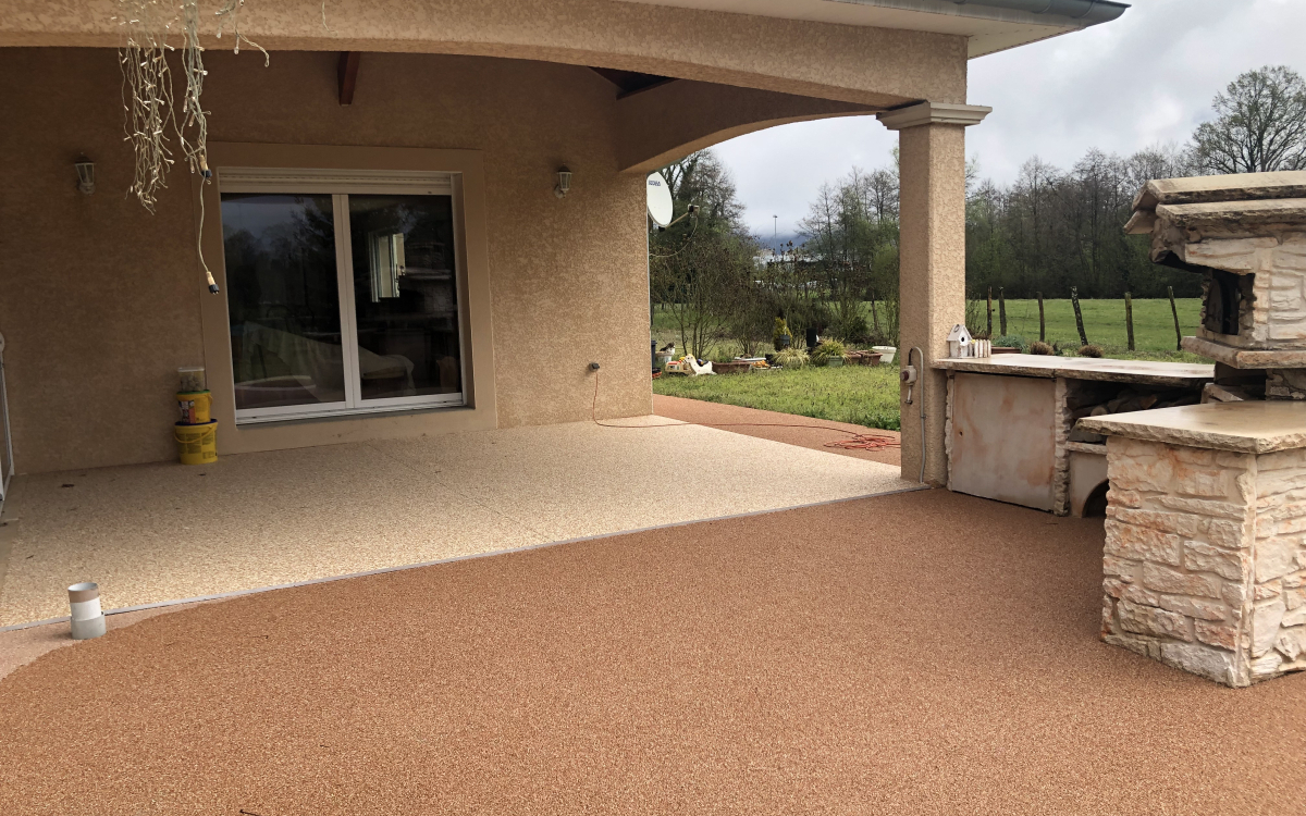 Cration Terrasse en Hydrostar et Pav la couture  Cessieu ralise le 06/11/2020