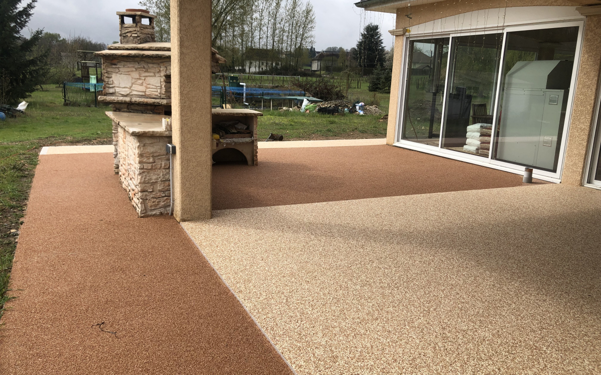 Cration Terrasse en Hydrostar et Pav la couture  Cessieu ralise le 06/11/2020