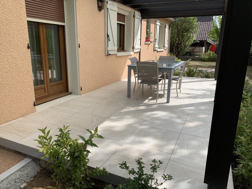 Ralisation Terrasse en pavage dallage  DIJON cre le 10/11/2020