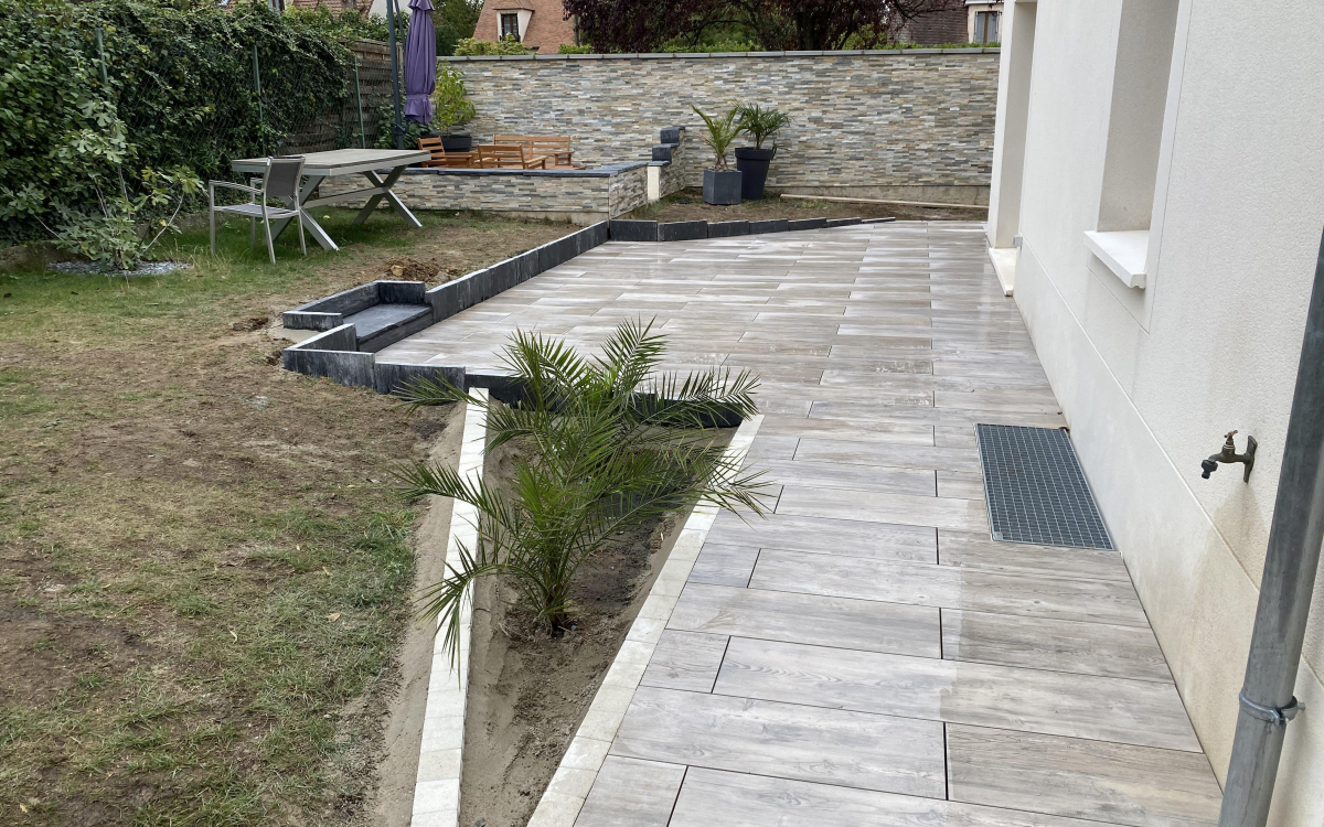 Cration Terrasse en dallage sur plots  Verneuil-sur-seine conue le 18/12/2020