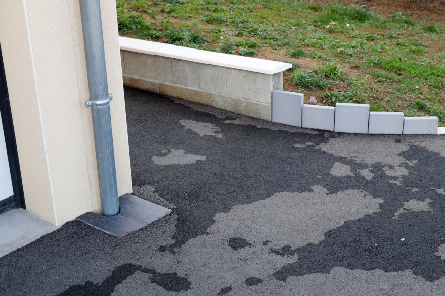 Ralisation Terrasse en Boib, enrob  chaud, Hydrostar et Pav la couture - Sarthe cre le 14/05/2019