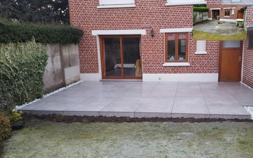 Cration Terrasse en dallage  Tourcoing