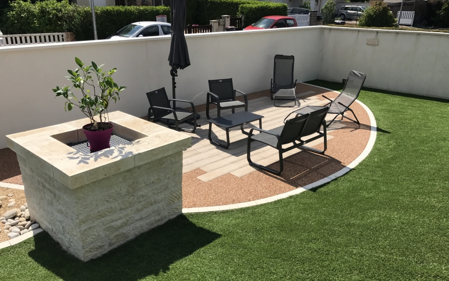 Cration Terrasse en Hydrostar et DM Green  Genlis