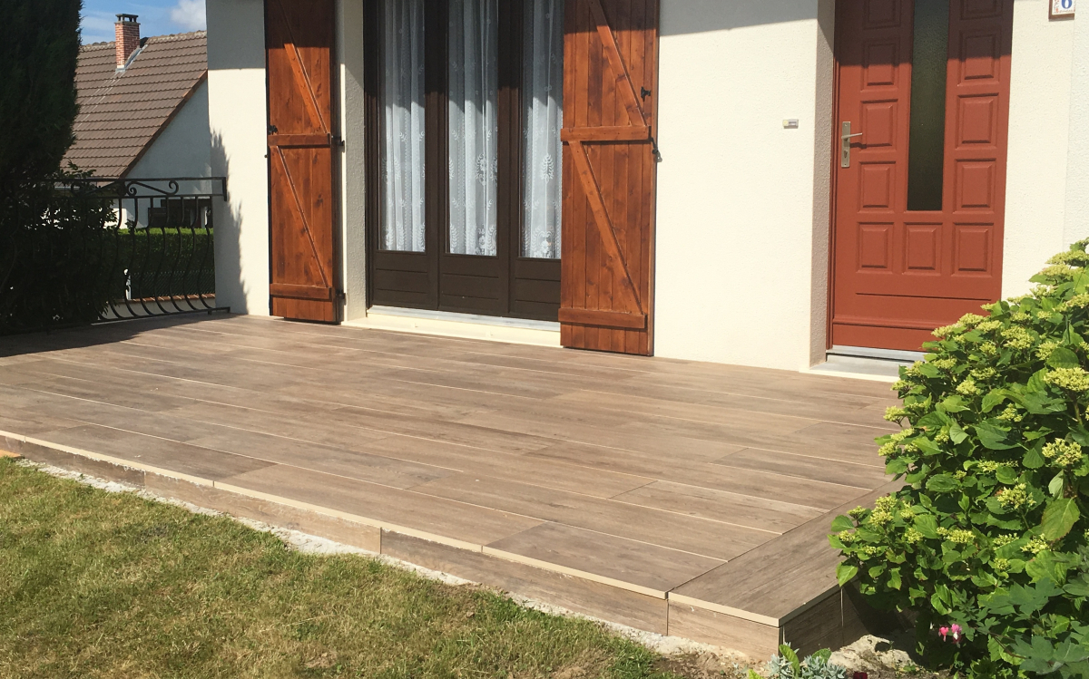 Cration Terrasse en dallage  Aube