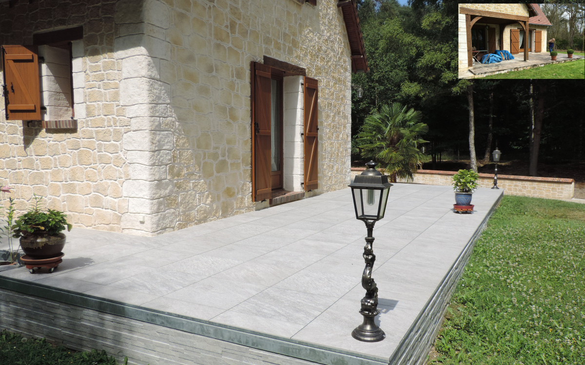 Cration Terrasse en dallage  Cond-sur-Iton