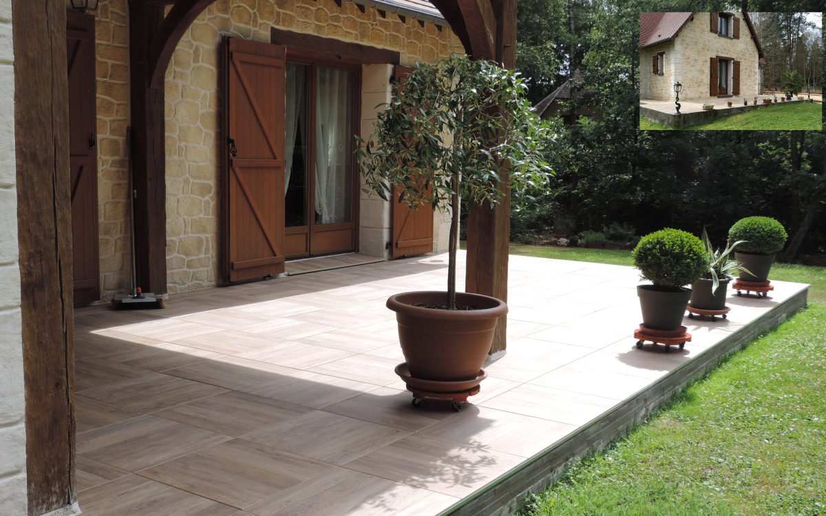 Cration Terrasse en dallage  Cond-sur-Iton ralise le 13/12/2025