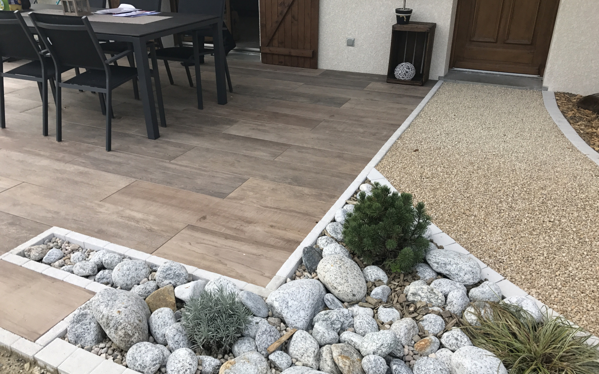 Cration Terrasse en dallage  Chambry