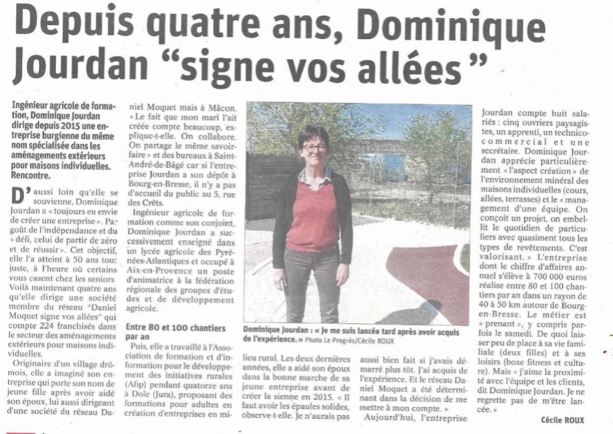 Apparition dans le journal "Le Progr&egrave;s" 