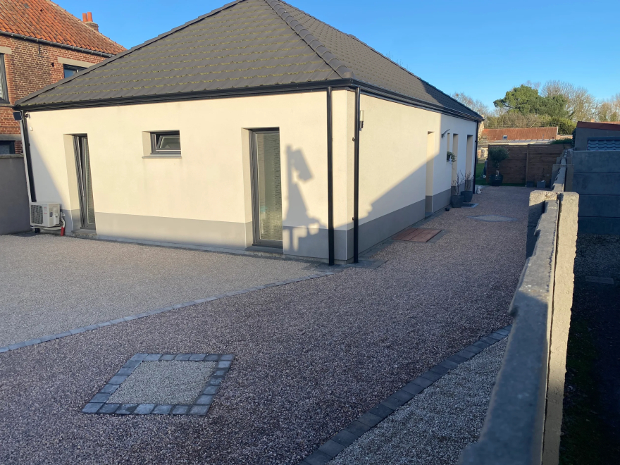 Chantier &agrave; Crespin : R&eacute;alisation bicolore en Alv&eacute;ostar&reg;