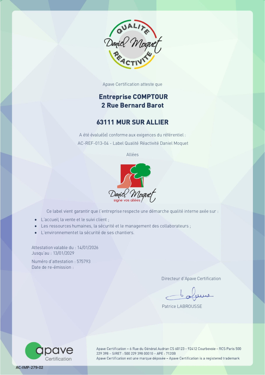 Renouvellement du label pour l'entreprise Comptour