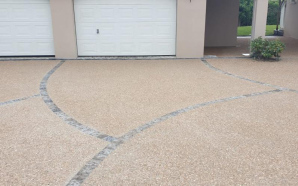 All�e de garage en b�ton decoratif et Pav� la couture�17098
