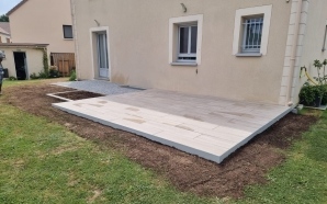 Terrasse en Alvostar et dallage sur plots16520