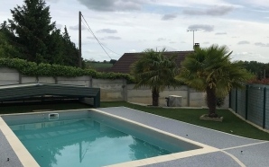 Terrasse en Dm green et Hydrostar et Piscine avec Abri 17527