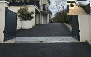 Cour en enrob� noir � chaud5794