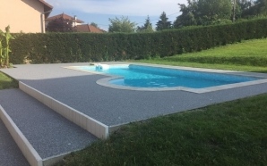 Plage de piscine en Hydrostar gris - Entreprise Alle Crative6357