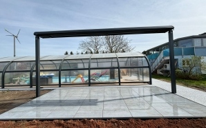 Plage de piscine en grs crame et Hydrostar18026