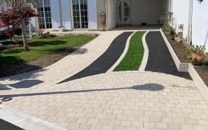 Entr�e de maison en Dm green�, enrob� � chaud et Pav� la couture�18835