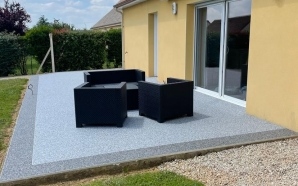 Terrasse en Hydrostar gris perle et basalte20970