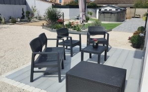 Terrasse en Boib�, Hydrostar� et Pav� la couture�13162