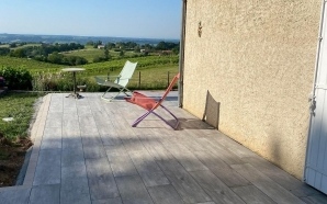 Cour en dallage multiformat, dallage sur plots et grs crame14636