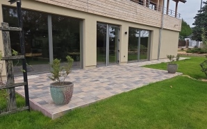 Entre de maison en dallage  pavage, enrob  chaud et Pav marjolaine22737