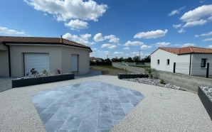 Terrasse en bton decoratif, dallage multiformat, Hydrostar et Pav la couture15203