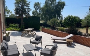 Terrasse en grs crame et terrasse sur plots15224