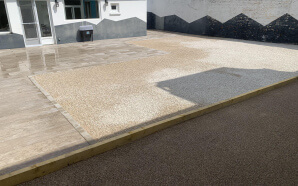 Terrasse en Alvostar et grs crame imitation bois20508