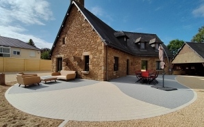 Terrasse en Gravistar, Hydrostar et Pav la couture13413