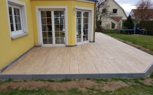 Terrasse en grs crame et pavage dallage10172