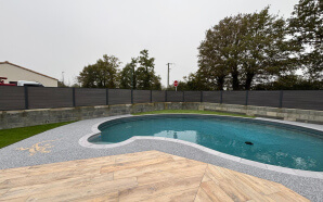 Plage de piscine en Dm green, Hydrostar et pavage dallage20507