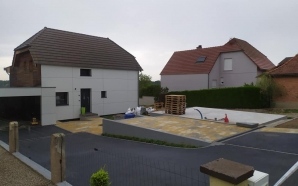 Cour en enrob  chaud et pavage dallage9242