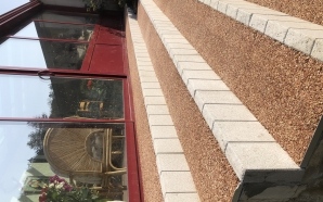 All�e pi�tonne en Hydrostar� corail et Bordure Haute Couture�11449