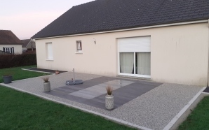 Terrasse en grs crame, Hydrostar et Stardraine12403