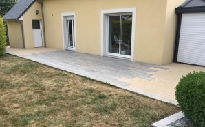 Terrasse en grs crame, Minralstar  et terrasse sur plots12547