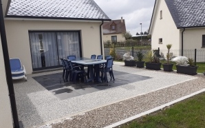 Terrasse en enrob  chaud, grs crame, Hydrostar et Pav la couture12588