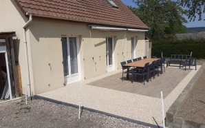 Terrasse en grs crame et Hydrostar12663