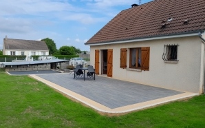 Terrasse en grs crame, Minralstar  et Pav la couture12873